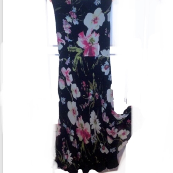 TALBOTS SUMMER DRESS SILK FLORAL MAXI SZ 14 LINED - Picture 3 of 9